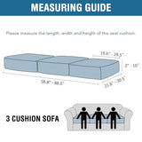 H.VERSAILTEX Velvet Stretch Couch Cushion Cover Plush Cushion Slipcover for Chair Loveseat Sofa Cushion Furniture Protector Seat Cushion Sofa Cover (3 Piece Sofa Cushion Covers, Ivory)