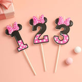 PHD CAKE 2.76 Inch Cartoon Pink and Black Mouse 2 Number Birthday Candles, Anime Cartoon Number Candles, Cake Number Candles, Party Celebration, Style Candle