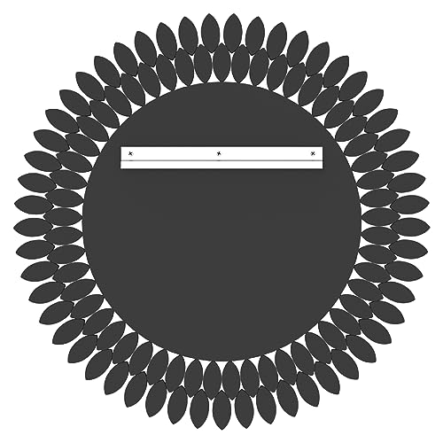 Kelly Miller 26" Jeweled Luxury Round Decorative Wall Mirror | Elegant diamond beveled vanity mirror. Perfect wall mirror for living room, bedroom, entryway.