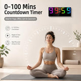 16" Large Digital Wall Clock with RGB LED Jumbo Number, Remote Control, Auto DST, Temperature,Calendar, Modern Wall Mount Digital Clock for Living Room, Classroom, Office Wall, Senior Bedroom