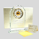 Anxingo 50th Wedding Anniversary Clock, Gold Crystal Quartz Clock for Parents, Elegant Golden Keepsake for Couples, 50 Years of Love Celebration Gift, 5.91x7.87 Inch (Battery Not Included)