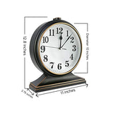 Silent Desk Clock - European Style Retro Clock with 10 Inch Dial, Easy to Read for Living Room or Bedroom