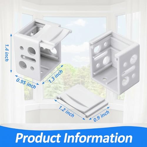 Jetec 2 Pieces 1 Inch Mini Blind Brackets White Plastic Profile Box Mounting Window Blinds Headrail Bracket Replacement