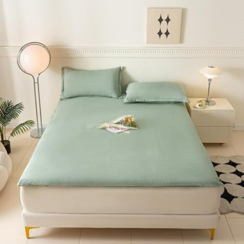 EFELIM Cotton Futon Cover King Queen Full Size, Japanese Floor Mattress With Zipper, Soft RV Futon Slipcover Washable (Green, 90x200cm/35x78.7)