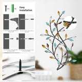 Meltset Metal Tree Leaf Wall Decor, Vine Olive Leaf Branch Wall Art, Wrought Iron Scroll Artwork, Decorative Wall Sculptures Above The Bed, Living Room, Hallway, Indoor and Outdoor（S/Farmhouse）