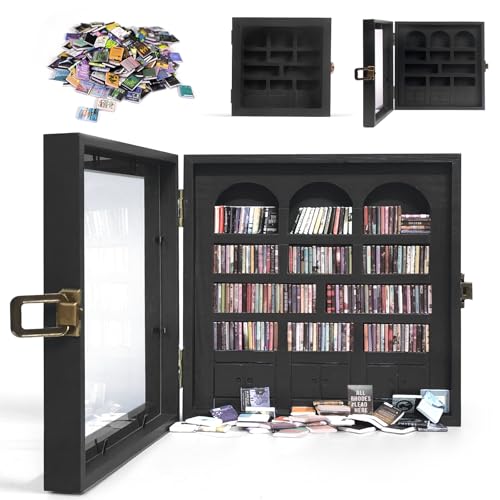 Anxiety Bookshelf Mini Books Display, Black | Stress Relief and Fun Decor, Decorative Miniature Library, For Book Lovers, For Home Decor, Office Decor, Thoughtful Gift