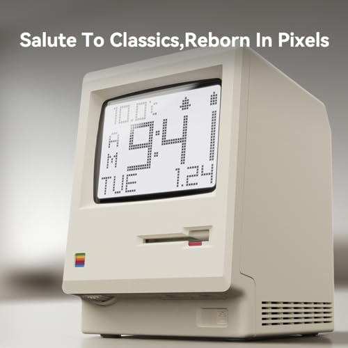 Maclock Retro-Style Alarm Clock, paying Homage to the Classic 1984 Model, Perfect for Bedroom desktops, Living Room Decoration, Silent Digital Alarm Clock, and Children's