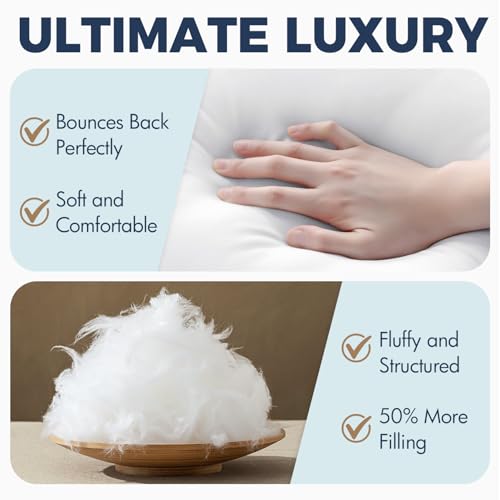 MIULEE 14x26 Synthetic Down Alternative Pillow Insert, Fluffy Soft Throw Pillow for Couch Bed Sofa Plush Luxury Lumbar Support