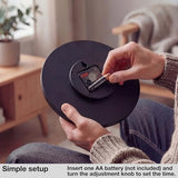 Driini Staircase Modern Wall Clock - Unique Frameless Concrete Design - Contemporary, Minimalist Decor; No Numbers - Silent Battery Operated Clocks with Decorative Wooden Hands (Black + Oak, 10.5″)