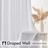 MIULEE White Privacy Sheer Curtains that Let Light in 84 Inches Long Non-See-Through Semi Sheer Curtains Light Filtering Window Curtains Drapes for Living Room Bedroom 2 Panels Set