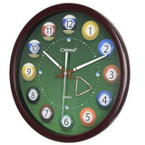OSTAR Big Large Billiard Pool Ball Wall Clock, Battery Operated, Cue Hand, Non Ticking Quality Quartz, 14" Snooker Game