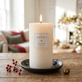 Aroma Naturals Holiday Essential Oil Vanilla & Peppermint Scented Pillar Candle, Cool Wish, 2.75 inch x 5 inch