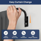 ENJOYBASICS Blackout Curtain rod for windows 48 to 84, Wrap Around Curtain Rods for Bedroom, Living Room, Adjustable from 30 to 86 Inches, Matte Black