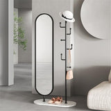 Decorative Luxury Full-Length Floor Mirror with Rotating Coat Rack Integrated for Bedroom and Home Use for Living Room