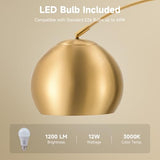 CO-Z 69" Modern Arc Floor Lamp, Gold Standing Light with Adjustable Metal Shade and Marble Base, LED Bulb Included, Contemporary Lighting for Living Room or Sofa
