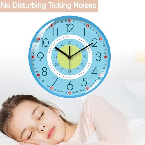 Aesthetic Wall Clock - Silent Kitchen Wall Clocks, Living Room Clock with Battery Operated Mechanism, Analog Clocks with Non Ticking Movement, Home Item Round Timepiece, Room Timepiece for Bedroom
