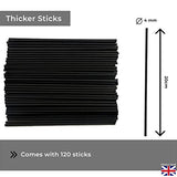 Ziffs Home® 120pcs Black Fibre Reed Diffuser Sticks - 20cm/7.87in x 4mm/0.16in - Thick Reeds Sticks - Fibre Reeds for Diffusers