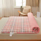 Checked Plaid Futon Mattress Cover Double Zip, Soft Japanese Floor Mattress Cover Slipcover, Sleeping Pad Cover Camping Cover for Traditional Japanese Futon Mattress,C,120x200cm/47x79in