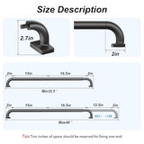 Curtain Rod for Windows 36 to 48 Inches, Blackout Wrap Around Curtain Rod for Bedroom, Living Room, 1 Inch Diamete Adjustable Drapery Rods，Matte Black