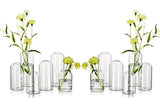 Glass Bud Vases for Flowers - Hewory Blown Modern Small Glass Vases for Centerpieces Set of 12, Mini Clear Bulk Flower Vases for Wedding Party Events Home Decor Floral Arrangement (Not Include Flower)