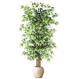 GTIDEA 6ft Ficus Artificial Tree, Tall Faux Trees Indoor with Natural Trunk and Fake Silk Tree Fake Plants for Home Decor Living Room Outdoor Balcony House Office (NO VASE Included)