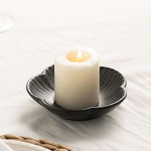 BEUNAIZER Ceramic Pillar Candle Holder Plate, Decorative Candlestick Holder