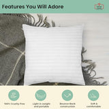 Trendy Home 18x18 Throw Pillow Insert (Set of 2, White) Bed and Couch Pillows Stuffer Hypoallergenic, Decorative Home Indoor Outdoor Sofa Pillow Filler (Machine Wash, 2 Pack)