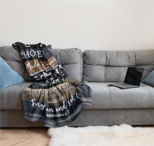 Christian Gifts for Men, Christian Gift Blanket 60"x50", Religious Gifts for Men, Bible Gifts, Catholic Gifts, Spiritual Inspirational Baptism Gifts, Encouragement Birthday Gift for Man of God
