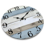 JoFomp 6 Inch Wooden Wall Clocks Battery Operated, Silent Wall Clock Non Ticking, Coastal Country Design Rustic Wall Clocks for Living Room Decor, Small Wall Clock for Bedroom Kitchen Bathroom