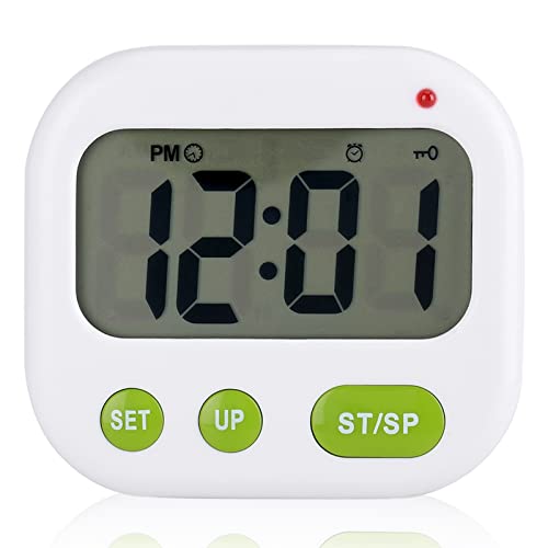 Alarm Clock, Digital Vibration LCD Timer with Backlight for Kitchen Use