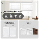 DEZ FURNISHINGS Cordless 2" Faux Wood Blind, 32" W x 48" H, White