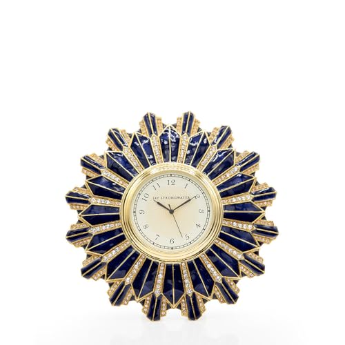 Jay Strongwater Clarence Art Deco Clock - Delft Garden - SDH6063-284