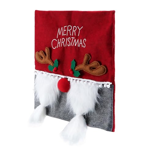 Christmas Chair Dinner Table Decoration Embroidery Chair Back Covers Protector 2024 New Year Holiday Party
