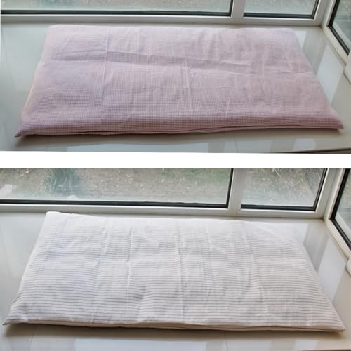 Thickened Canvas Japanese Floor Mattress Cover, Checked Plaid Futon Mattress Cover with Zipper Grid Printed Guest Sleeping Mat for Floor Futon Covers Slipcovers Washable,E,130x65cm