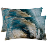 Throw Pillow Covers for Couch, 20x12 Inch, 2 Pack, Black Teal