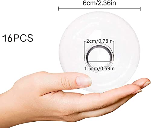 16 pcs Hanging Clear Plastic Fillable Ornaments, 2.36" DIY Christmas Balls Craft Ornaments for Christmas Tree, Halloween and Wedding Birthday Party Decorations, Creative Gifts (60 mm)