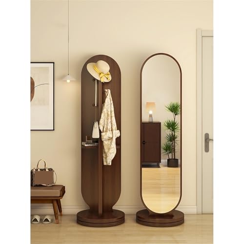 FKEE55UED Floor Rotating Full-Length Floor Mirror Home Bedroom Coat Rack Integrated Standing Dressing Mirror