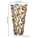 Hand Painted Gold Vase 11" Tall,Flower Vase Decor for Home Dining Table Living Room,Office Wedding Holiday Party,Handmade Decorative Flower Vase.