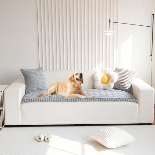 Gumfolk Pet Couch Covers for Sofa Slipcovers Couch Protector for Dogs Washable Cushion Cover, Sofa Pad Blanket Furniture, Grey, 27in*59in