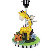 Fantasy Fields Sunny Safari Kids Table Lamp with Sculpted Base & Printed Lampshade, Multi