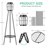 2 Pack Solar Lights with Plant Stand, Outdoor Floor Lamps, Waterproof Solar Powered Floor Lamps for Patio Deck Porch Yard Garden Decor