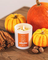 Pumpkin Scented Candles for Women - Aromatherapy Candle with Crystals Inside, 7oz Soy Candles for Home Scented, Christmas Birthday Gifts Candle for Women Mom