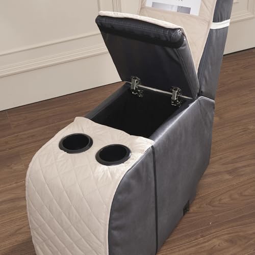 Loveseat Recliner Cover with Console, Waterproof Non-Slip Recliner Cover with Elastic Straps, Sofa for Double Reclining Sofa Furniture Protector for Kids, Pets, Loveseat Covers