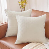 Leeden 18 x 18 Pillow Inserts Set of 2 (White) & 18 x 18 Pillow Inserts Set of 2 (Beige)