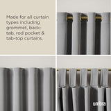 Umbra Cappa Curtain Rod, Includes 2 Matching Finials, Brackets & Hardware, 66 to 120-Inches, Gold