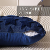 DFXSZ 4th of July Pillow Covers 18x18 inch Set of 2 4th of July Decor Blue Stars Decoration Soft Plush Faux Fur Jacquard Throw Pillows Independence Day Decorations for Bedroom Sofa Holiday PTK025A18