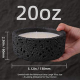 Viyffo 20oz Large Decorative Candle – Lavender & Sandalwood, 3 Wick Scented Candles for Women & Men, Matte Black Ceramic Jar Perfect Calming Home Fragrance, Elegant Halloween Décor & Premium Gift