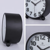 Lafocuse Metal Large 3D Numerals Easy to Read Analog Alarm Clock for Heavy Sleepers with Night Light and Snooze Function, Silent Black Bedside Clock for Bedroom Desk Shelf Table, 4 Inch