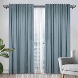 OLV Black Double Curtain Rod, 1 Inch Dual Curtain Rods for Windows 36 to 72 Inch, Heavy Duty Adjustable Telescopic Spliced Window Treatment Rods Set for Living Room Farmhouse
