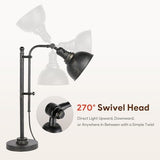 VONLUCE Rustic Desk Lamp Bronze Adjustable, Industrial Style Metal Task Lamps 25"-29", Vintag – lifestyle view